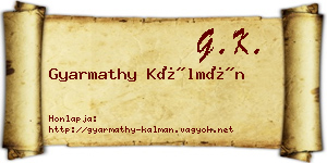 Gyarmathy Kálmán névjegykártya