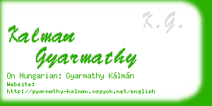 kalman gyarmathy business card